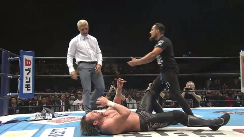 Cody attacks Omega at New Beginning with Scurll confronting the former